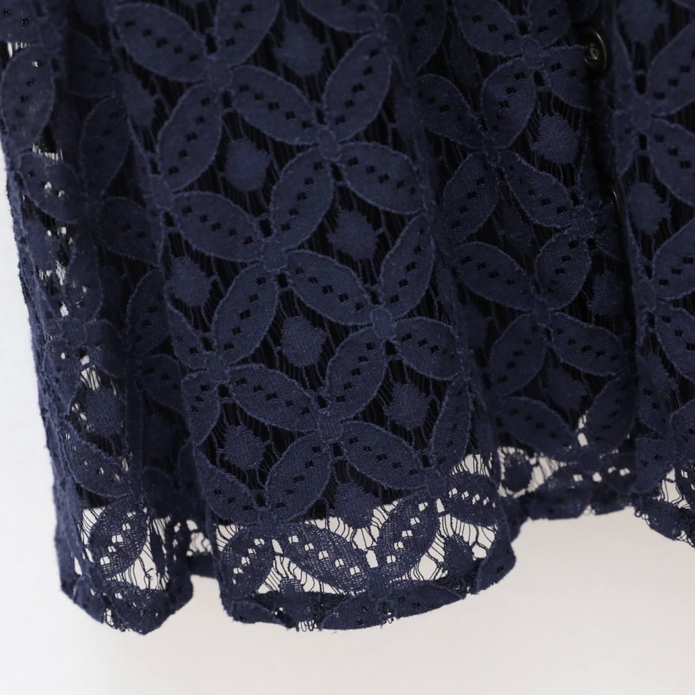 Le Chateau navy blue lace cocktail dress mini party short bohemian L babydoll - Picture 9 of 9